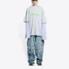 T-shirtar med Slime-logotyp i flera lager ”Grey” 671401TLVF11203