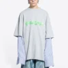 T-shirtar med Slime-logotyp i flera lager ”Grey” 671401TLVF11203