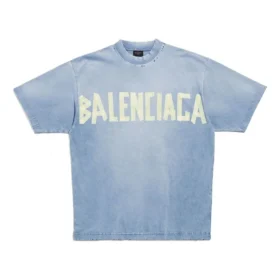 Tape Type T-shirt med tejpdetaljer, medium passform ”Faded Blue” 739784TOVA94530