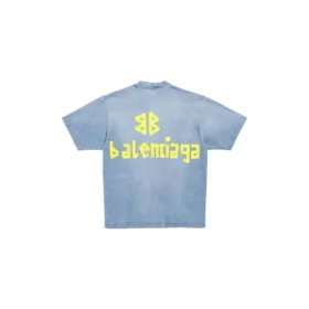 Tape Type T-shirt med tejpdetaljer, medium passform ”Faded Blue” 739784TOVA94530