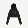 Techwear-luvtröja för damer i svart Techwear-luvtröja för damer i svart