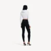 Techwear-luvtröja för damer i vit färg med kokongform Techwear-luvtröja för damer i vit färg med kokongform