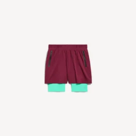 Techwear-shorts för herr i vinrött/aqua