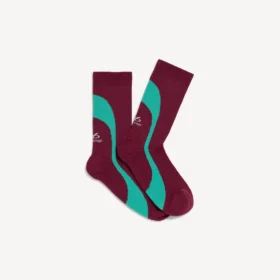 Tekniska strumpor för män i burgundy/aqua