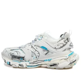 Track 1.0 Sneakers ”White Blue Mesh and Nylon Graffiti” 542023W3SRA9014