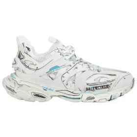 Track 1.0 Sneakers ”White Blue Mesh and Nylon Graffiti” 542436W3SRA9014