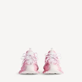 Track-sneaker med stencil-logotyp i rosa/vitt
