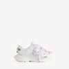 Track-sneakers med rosett i vitt/rosa