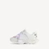 Track-sneakers med rosett i vitt/rosa