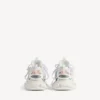 Track-sneakers med rosett i vitt/rosa