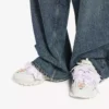 Track-sneakers med rosett i vitt/rosa