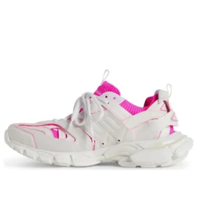 Track Sock-Sneakers ”Vit och neonrosa stickad och nylon” 736328W3SKC9055