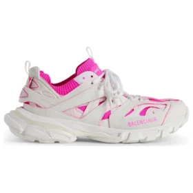 Track Sock-Sneakers ”Vit och neonrosa stickad och nylon” 736328W3SKC9055
