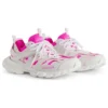 Track Sock-Sneakers ”Vit och neonrosa stickad och nylon” 736328W3SKC9055