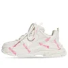 Triple S Logotype Sneaker ”White and Pink Technical Material” 654251W2FAB9050