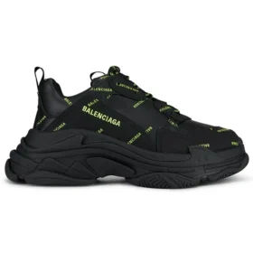 Triple S-sneaker ”Allover Logo – Black Fluo Yellow” 536737W2FA11070