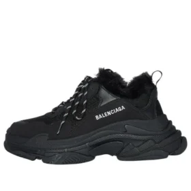 Triple S-sneaker ”Faux Fur Black” 668563W3CQ51000