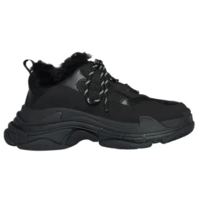 Triple S-sneaker ”Faux Fur Black” 668563W3CQ51000