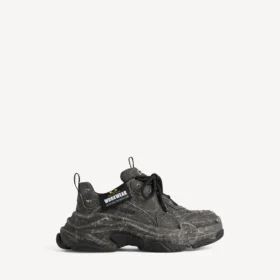 Triple S-sneakers i canvas för herr i svart