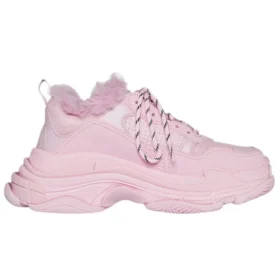 Triple S-sneakers i fuskpäls ”Pink” 668562W3CQ55000