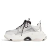 Triple S-Sneakers ”Svart, vitt och silver, dubbelt skum och mesh” 536737W2FWM8191