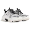 Triple S-Sneakers ”Svart, vitt och silver, dubbelt skum och mesh” 536737W2FWM8191