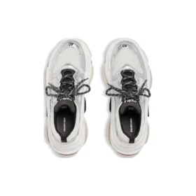 Triple S-Sneakers ”Svart, vitt, silver, dubbelt skum och mesh” 524039W2FWM8191