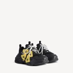 Triple S Tape Type Sneakers för dam i svart/gult