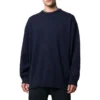 Tröja med kashmirstickning, rund hals och logotyp på ryggen ”Navy” 583111T40924140