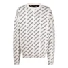 Tröja med logo över hela plagget och rund hals ”White Black” 702952T32339054