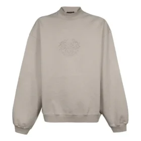 Tröja med rund hals och broderad logotyp ”Beige” 656999-TKV74-2966