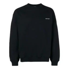 Tröja med rund hals och liten kontrastlogotyp ”Black White” 556147TYK271000