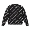 Tröja med rund hals och logotryck över hela plagget ”Black White” 724858T16651070