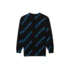 Tröja med rund hals och logotyp över hela plagget ”Black Blue” 625970T31781165
