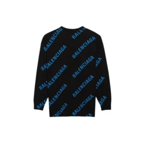 Tröja med rund hals och logotyp över hela plagget ”Black Blue” 625970T31781165