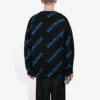 Tröja med rund hals och logotyp över hela plagget ”Black Blue” 625970T31781165