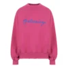 Tröja med rund hals och skriftlogotyp ”Dark Fuchsia” 697869TMVB50507
