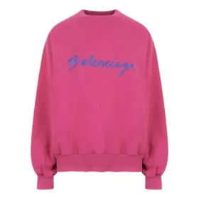 Tröja med rund hals och skriftlogotyp ”Dark Fuchsia” 697869TMVB50507