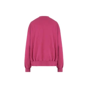 Tröja med rund hals och skriftlogotyp ”Dark Fuchsia” 697869TMVB50507