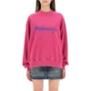 Tröja med rund hals och skriftlogotyp ”Dark Fuchsia” 697869TMVB50507