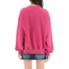 Tröja med rund hals och skriftlogotyp ”Dark Fuchsia” 697869TMVB50507