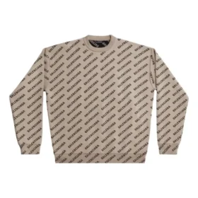 Tröja med små logotyper över hela plagget ”Beige” 736247T32339977