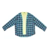 Trompe L’oeil-rutig skjorta och T-shirt ”Blue Neon Yellow” 699371TMM116305
