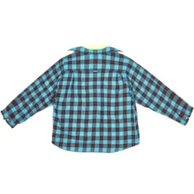 Trompe L’oeil-rutig skjorta och T-shirt ”Blue Neon Yellow” 699371TMM116305