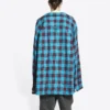 Trompe L’oeil-rutig skjorta och T-shirt ”Blue Neon Yellow” 699371TMM116305