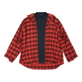 Trompe L”oeil rutig skjorta och T-shirt ”Red Navy” 699371TNM256167