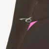 Tätsittande långärmad techwear-tröja för damer i khakibrunt/neonrosa Tätsittande långärmad techwear-tröja för damer i khakibrunt/neonrosa