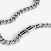 Tunt gourmette-halsband för män med BB Icon i antiksilver