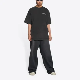 Turn Slit T-shirt ”Washed Black” 675016TLVB39034