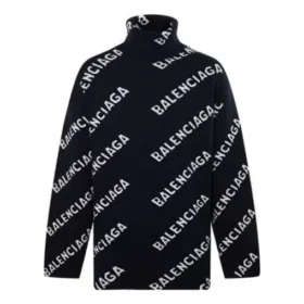 Turtleneck-tröja med logotyp över hela plagget ”Black White” 621018T15674177